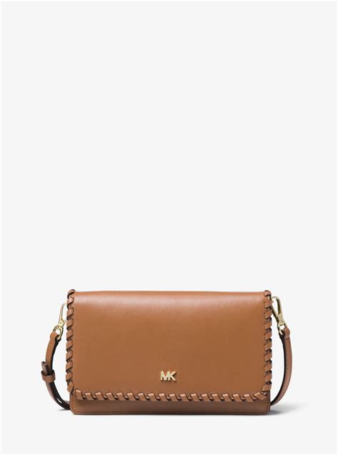 michael kors whipstitched leather convertible crossbody